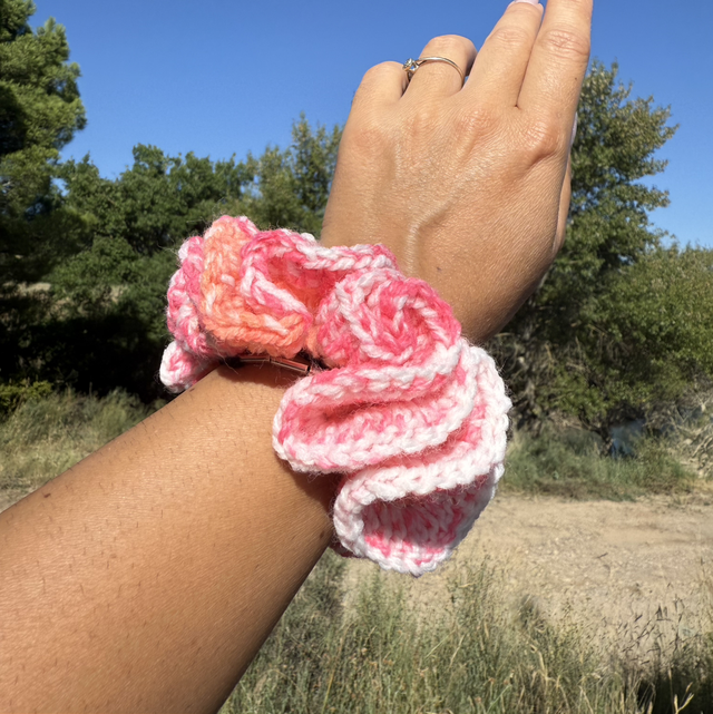 Chouchou Rose orangé