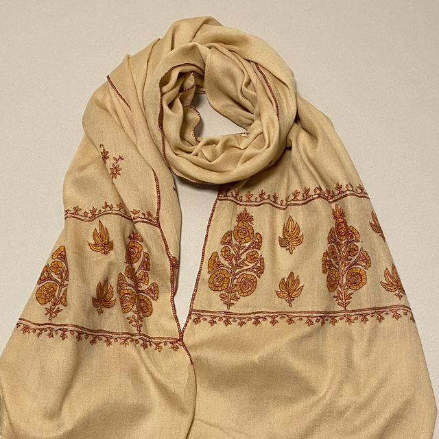 Handbestickter Schal aus 100% Kaschmir UNIKAT!   