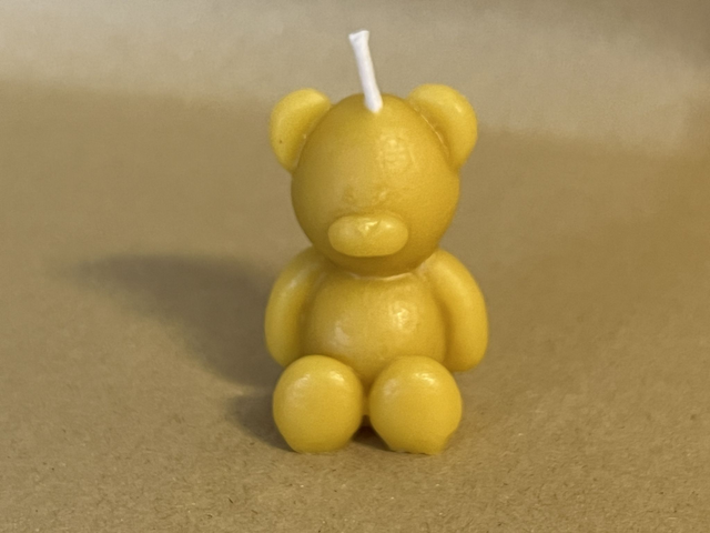 Teddy Bear Shaped Candle - 100% Beeswax