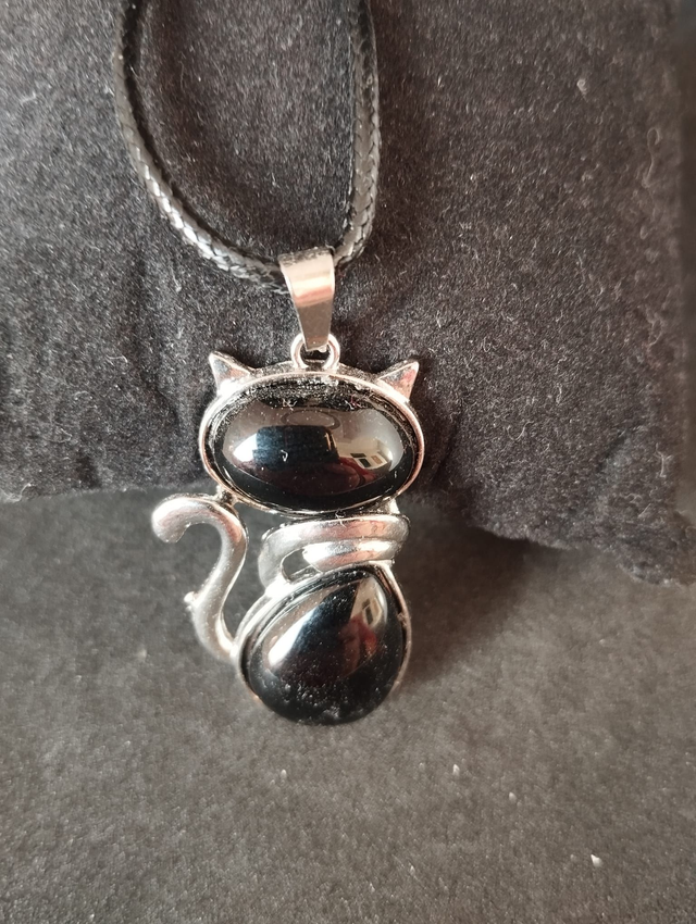 Pendentif Chat en Obsidienne