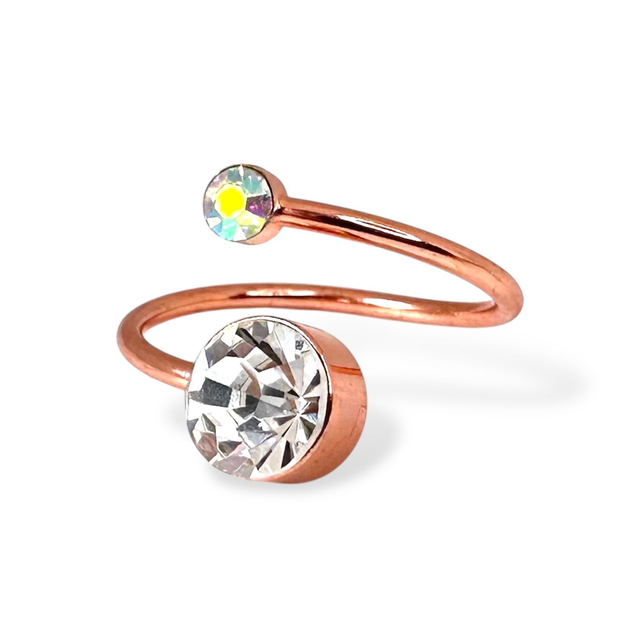 Ring DUO SMALL Crystalmix, rosévergoldet
