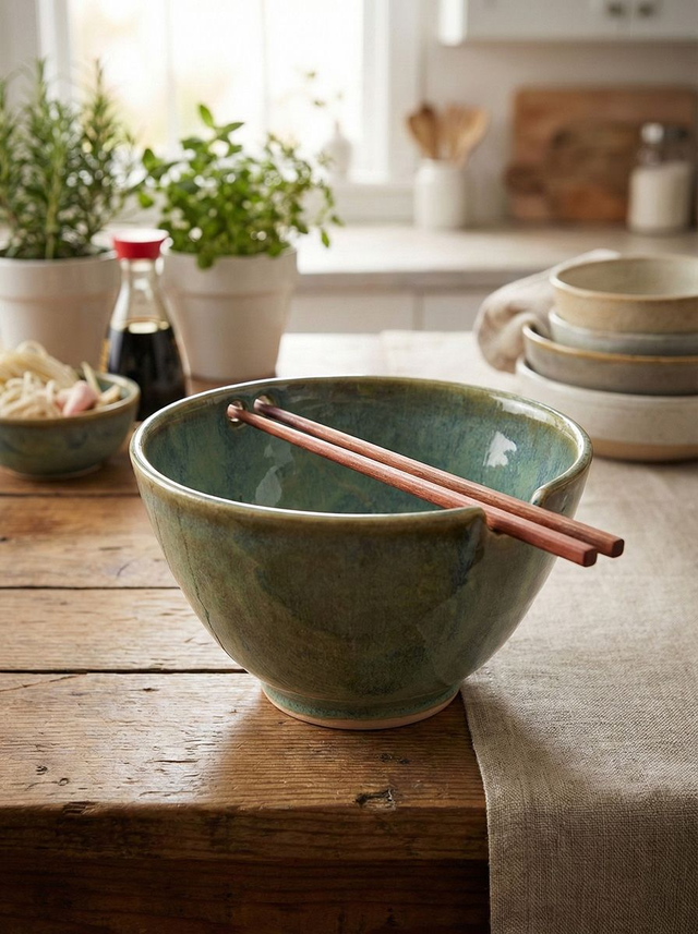 Ramen Bowl in Green Ocean