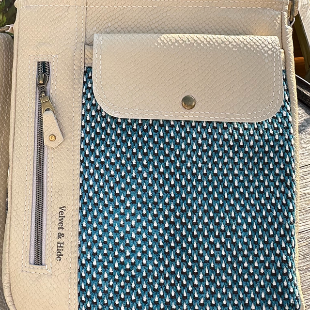 Luxurious Leather &amp; Velvet Cross Body Bag