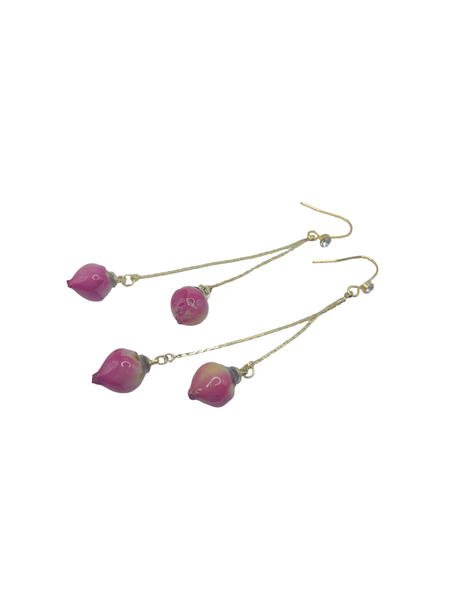 Elegant Small Rosebud Drops Earrings