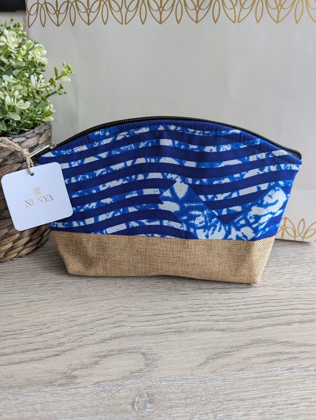 Lot de pochettes en wax et toile de jute