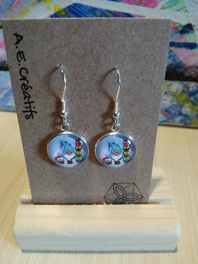 Boucles D&#039;oreilles Cabochons Gnomes 
