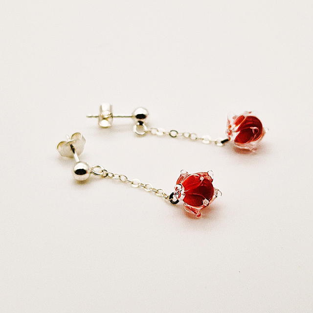 Boucles d'oreilles Clochettes rouges