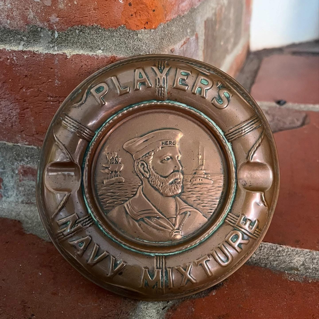 “Player’s Navy Mixture” Cigarette/ Tobacco Advertising Brass Ashtray