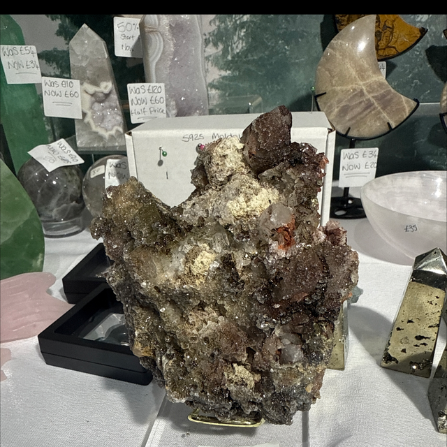 Raw includes pyrite, quartz stand included 