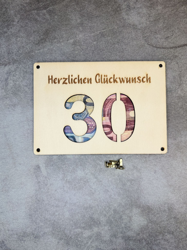 Geldgeschenk "30 - Herzlichen Glückwunsch"