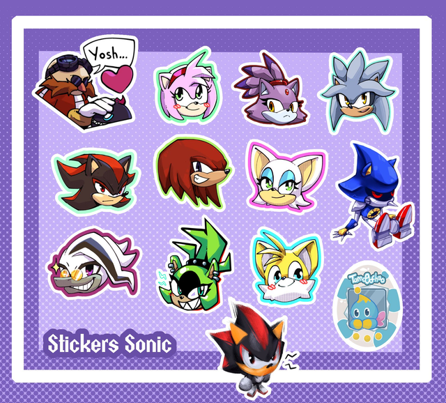 Catalogue Stickers | Shadow Sonic Tails Rouge Knuckles Surge Starline Blaze Amy Silver Chao