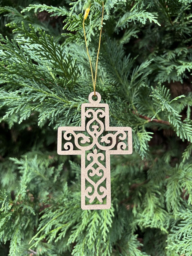 Boule de Noel Croix Or