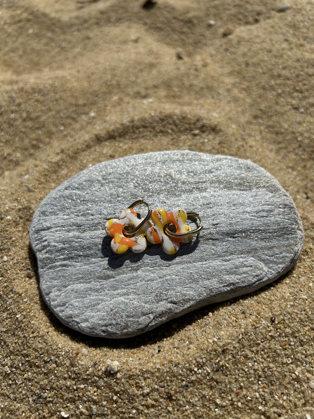 Pampilles Alma trio de blanc, orange et jaune 