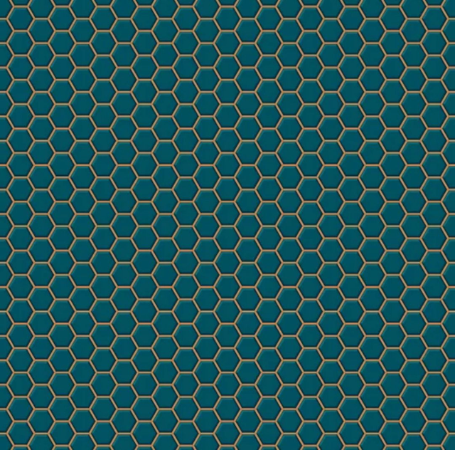 Hexagon Lattice - Teal
