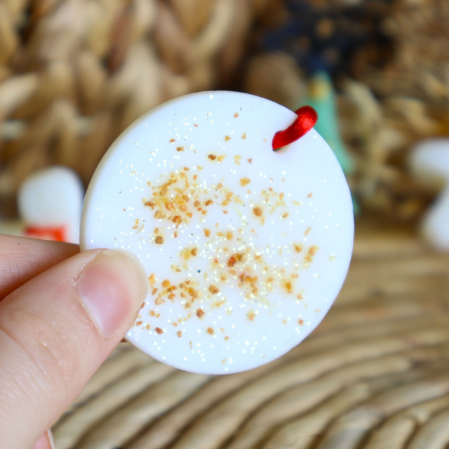 Suspension Noël - Chocolat Chaud & Mandarine (lot de 4)☕🍊