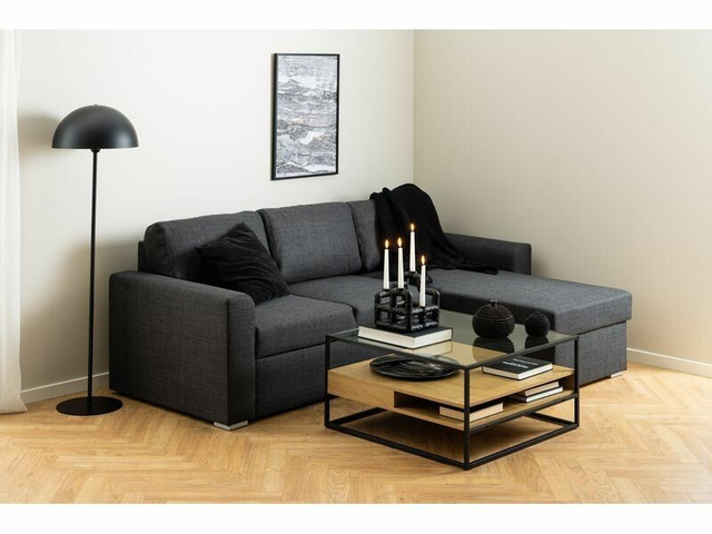 AC Design Table basse Randolf 80 cm x 40 cm, Nature/Noir