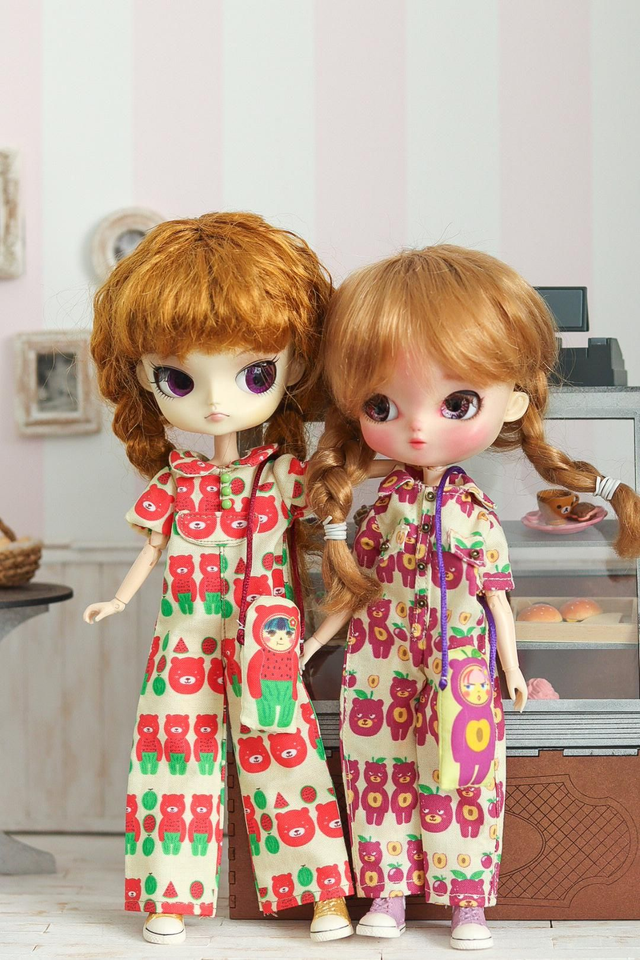 Frutoso  plum Jumpsuit for Blythe and Dal dolls