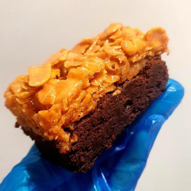 Caramel Cornflake Brownie Slice