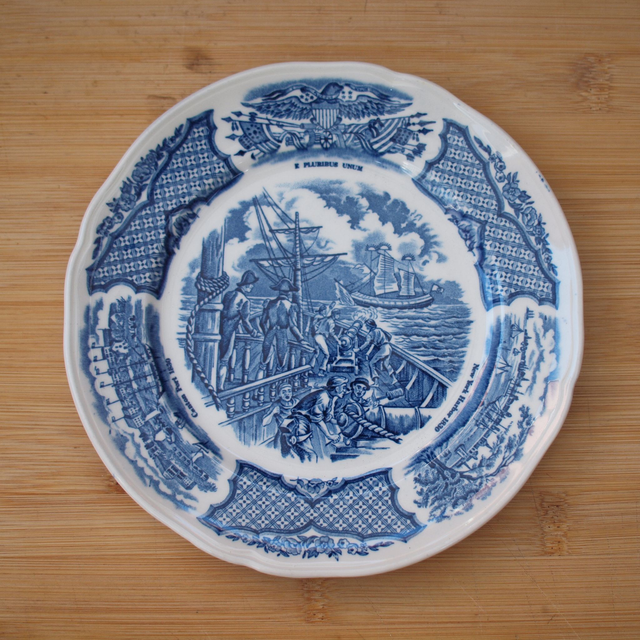 Alfred Meakin | Saladebord (diameter 17,5 cm | hoogte 2 cm) ‘Fair Winds’ motief in blauwe kleur | Vintage