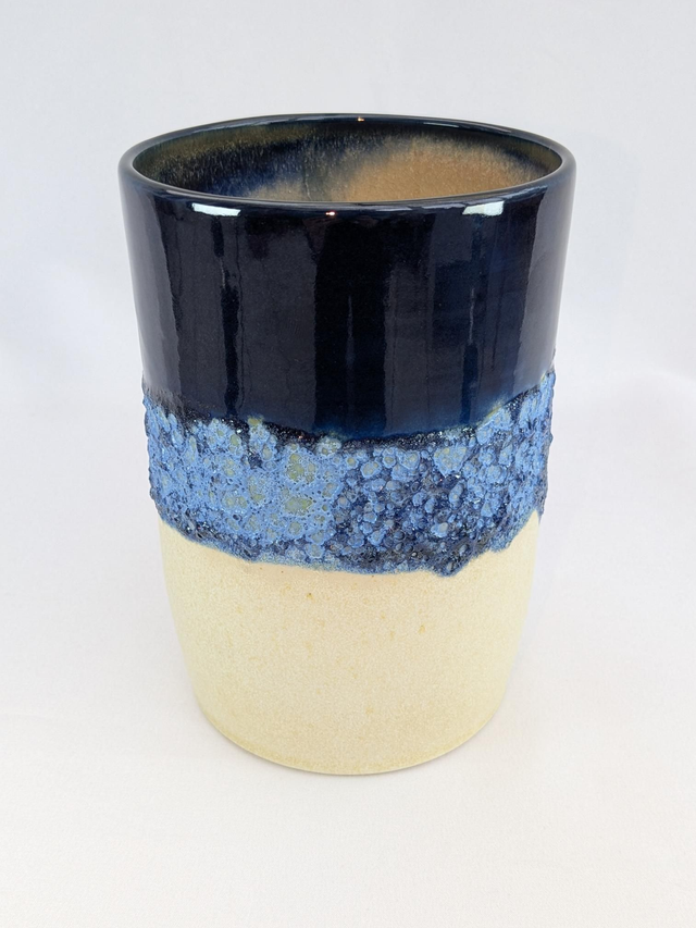 Dark blue volcanic vase
