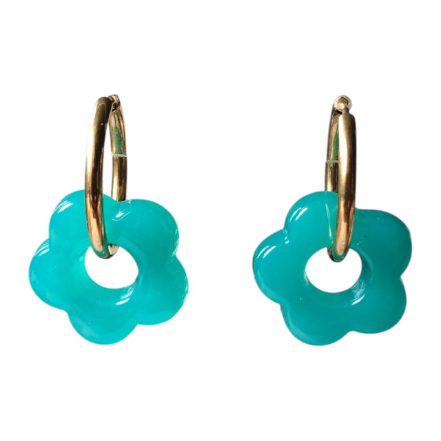 Boucles d'oreilles fleurs en acier inoxydable