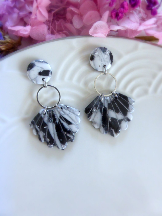 Boucles d'oreilles coquillages - Poussière d'argent