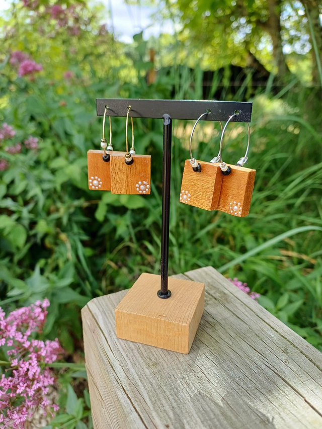 "Woody " Boucles d'oreilles chutes de bois 