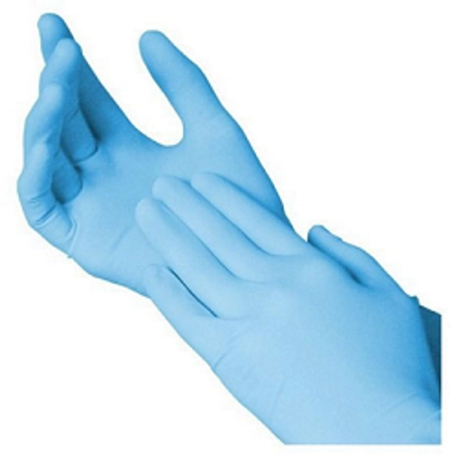GANTS NITRILE BLEU SANS POUDRE TAILLE  - Boite de 100