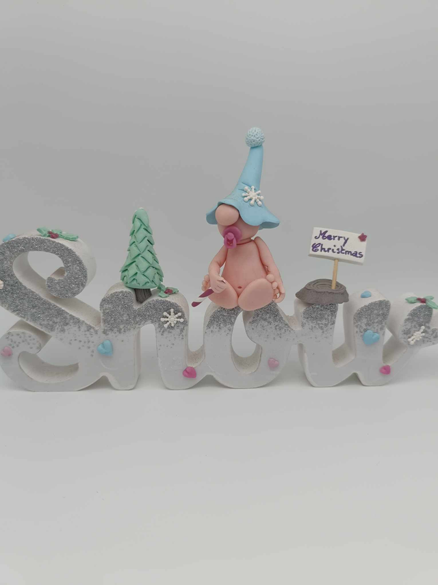 Décoration de Noël en bois et porcelaine froide