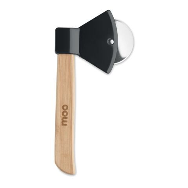 Pizza cutter bamboo handle