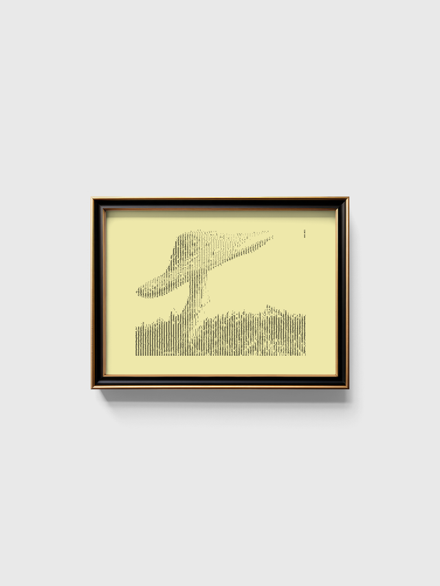 A3 Schreibmaschinenbild Pilz in Schwarz auf Elfenbein