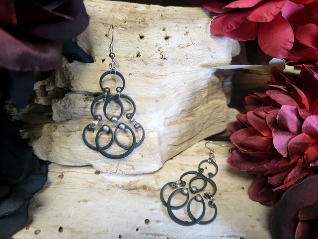 Boucles d'Oreilles Néo Circlips "Rosace d'Acier"