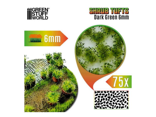 Touffes de Buissons 6mm Auto-Adhésif - Vert foncé GSW 13009