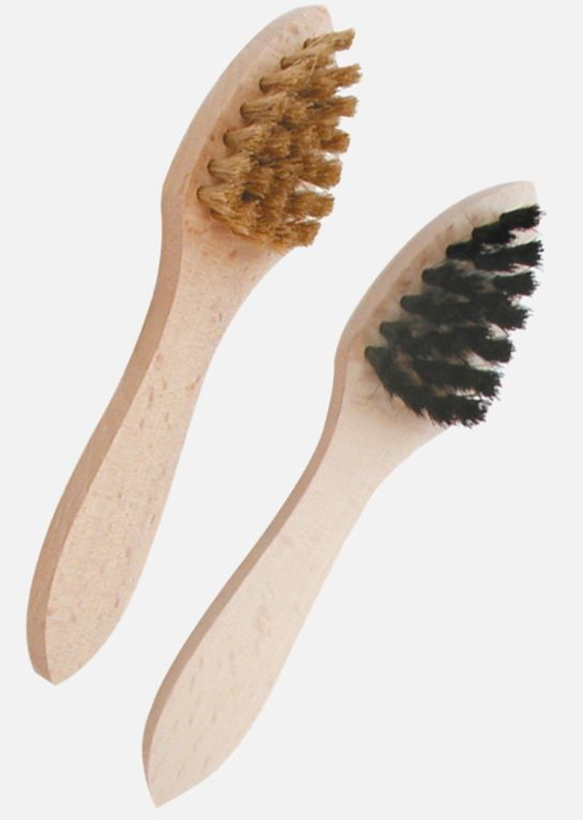 Brosse à cirer noire bois et fibres crin de cheval Droguerie Ecologique 