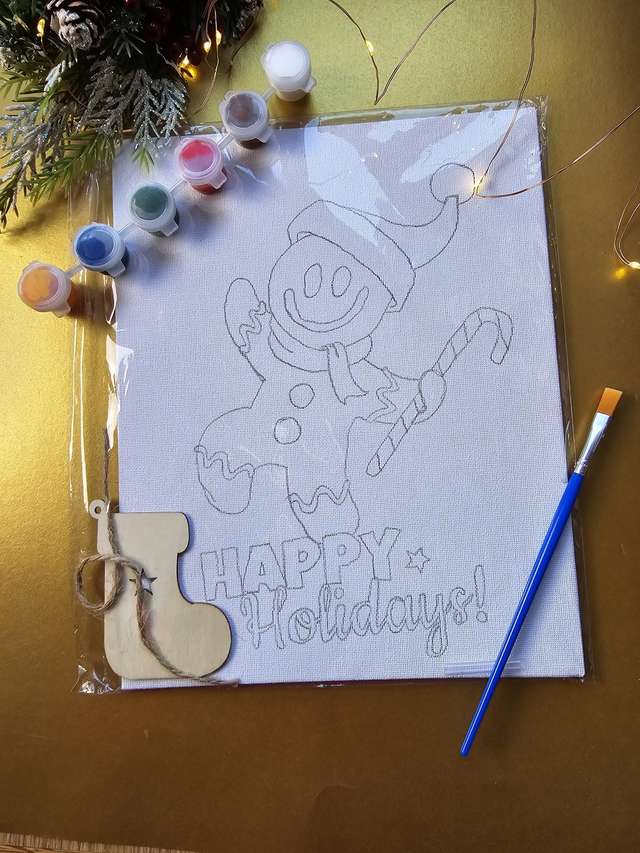 Gingerbread Man  Christmas Canvas