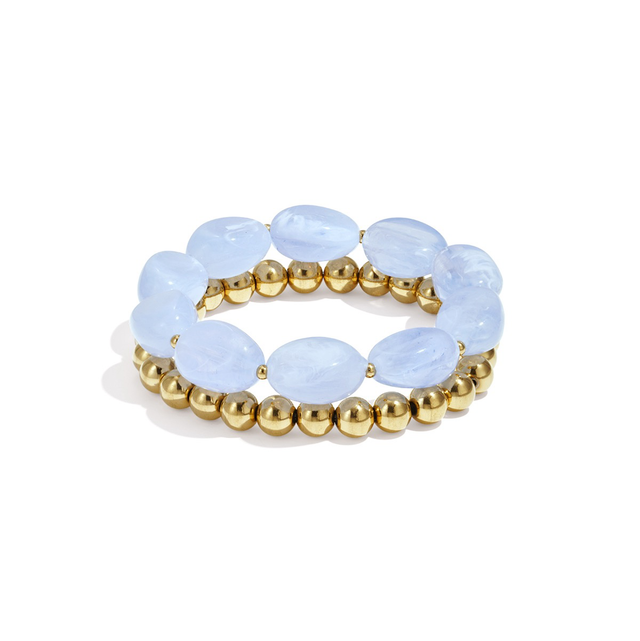 Armbanden set blauw/goud