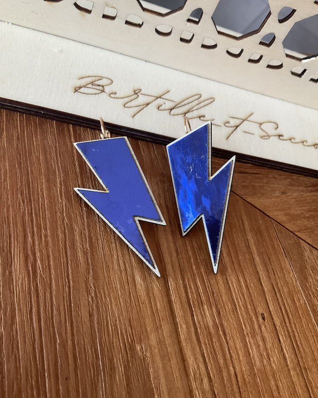 boucles d&#039;oreilles &quot;les zéclairs&quot; de B&amp;S - bleu