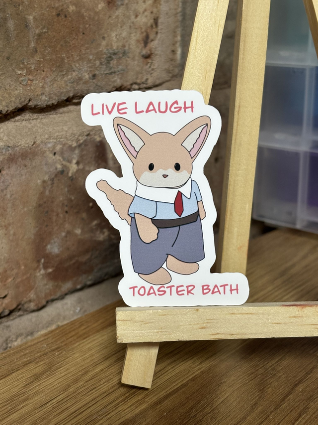 Live Laugh Toaster Bath Sylvanian Sticker