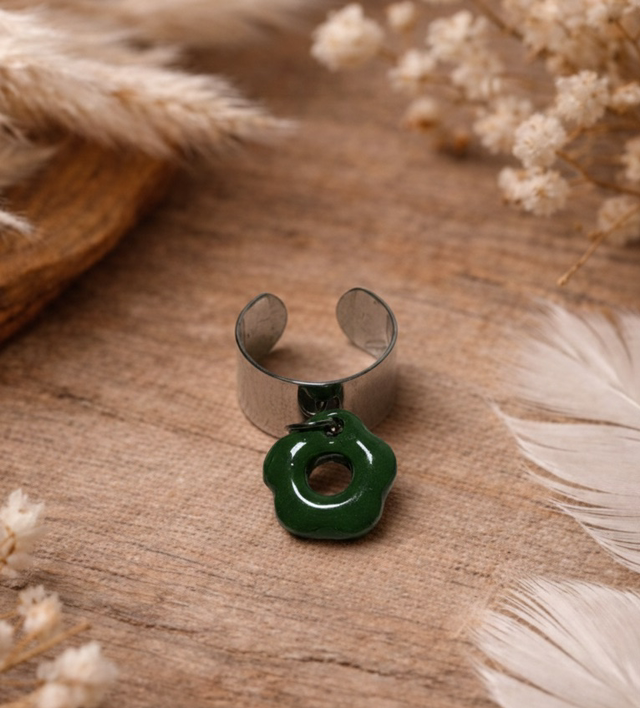 Argent 10mm Pampille Vert 