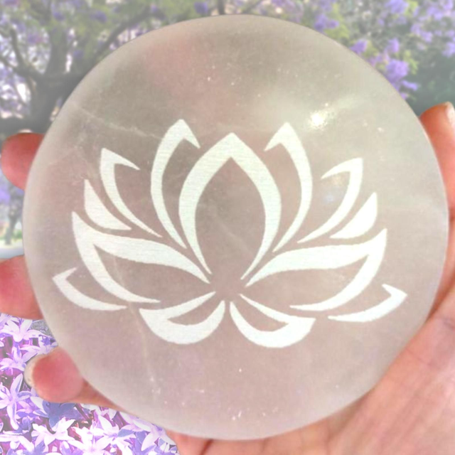 Plaque en Sélénite &quot;Lotus&quot;