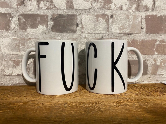 F*CK Minimalist Swear Word Mug - Rude Funny Gift for Friends 