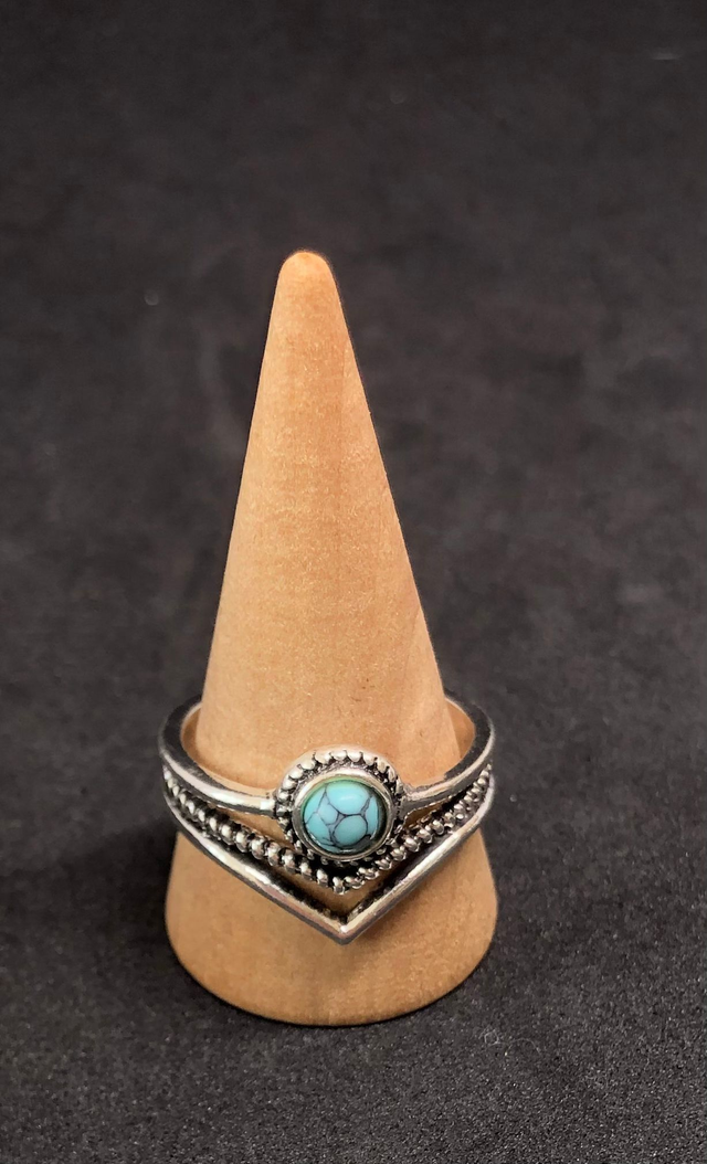 Bague métal et pierre de turquoise 