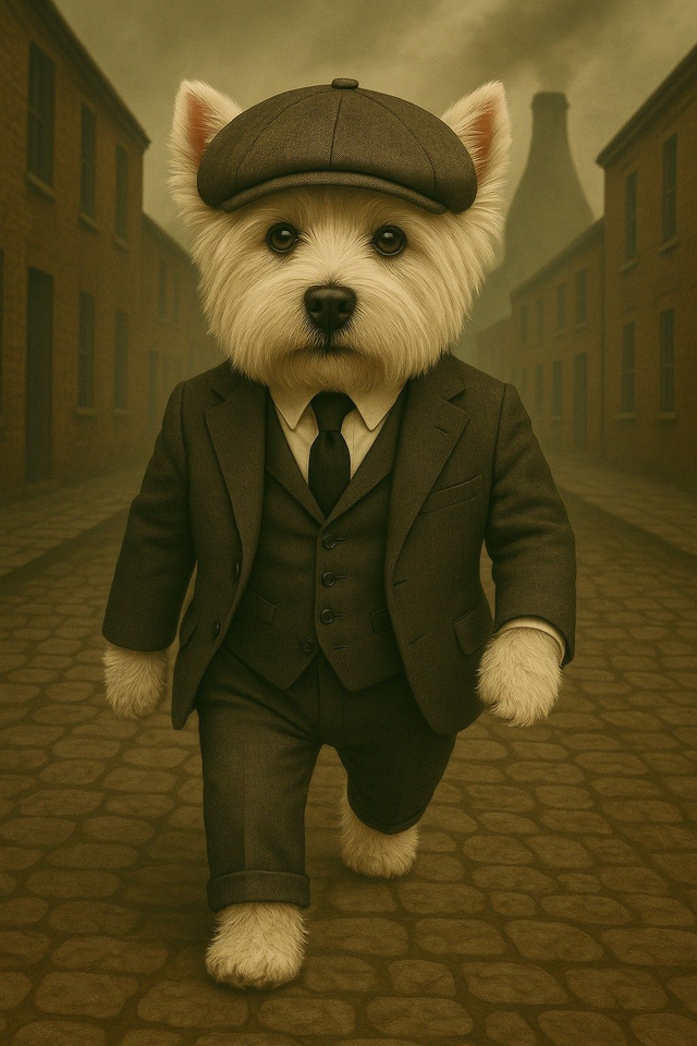 Westie Framed Canvas Peaky pooch