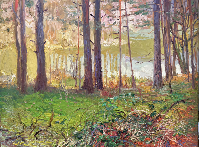 „Smaragdnes Refugium: Das Gewebe des Morgens“ – Öl auf Leinwand, 60 × 80 cm | 2024