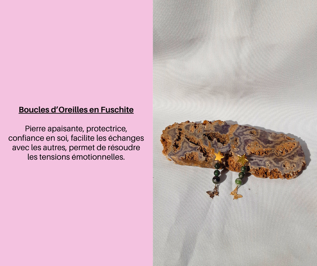 2- Boucles d'Oreilles en Fuschite