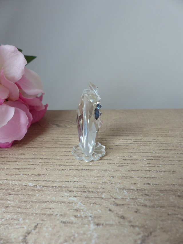 Figurine miniature oiseau hibou en verre, Sculpture hibou en verre d'art vintage, Décoration Intérieur, Cadeau hibou porte- bonheur chance