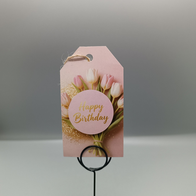 Geschenkanhänger Tulpen Happy Birthday