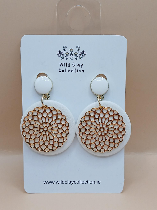 Gold Rosette Clip Ons