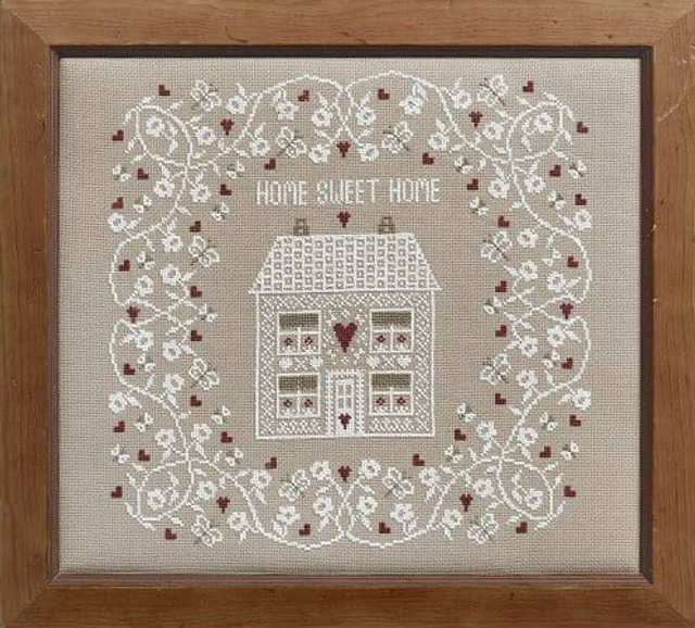 White Home Sweet Home Cross Stitch Kit by Historical Sampler Company