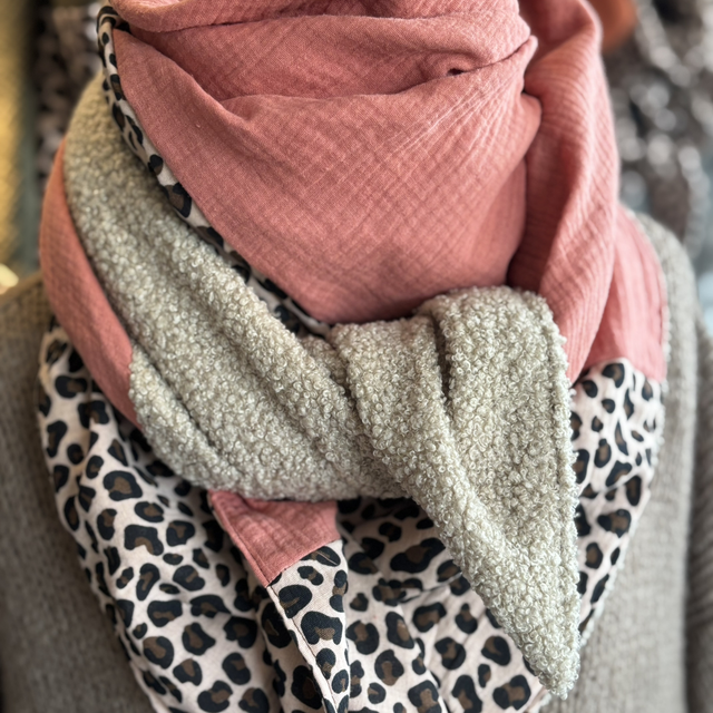 ÉCHARPE COCOON ROSE PÊCHE 